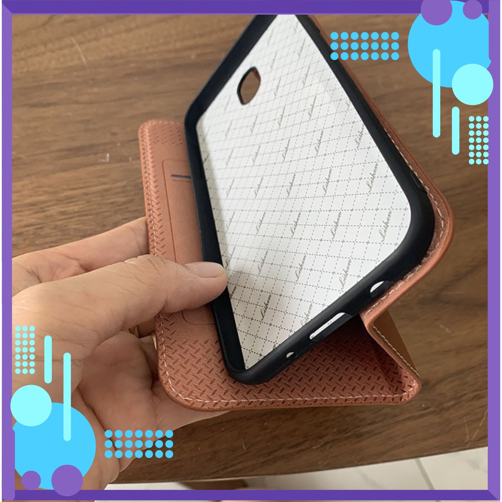 Bao da J7 Pro có khe nhét thẻ Hana case. (hàng chính hãng)