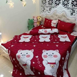 Bộ chăn hè ga gối tặng 1 vỏ gối ôm poly cotton set 5 món hàng cao cấp mẫu mã đẹp