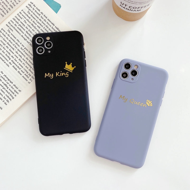 ST Ốp Lưng Họa Tiết Chữ My King Queen Thời Trang Cho Iphone 6 6s 7 8 Plus X Xr Xs Max 11 Pro Max Se 2020