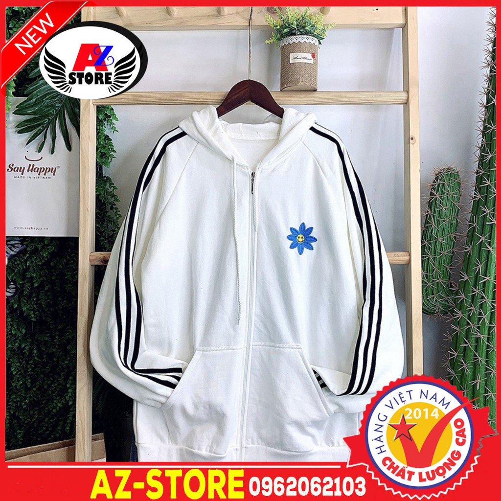 (Đủ Size M,L) ÁO HOODIE - ÁO KHOÁC NỈ NGOẠI Thêu Sticker Hoa Cúc (HD1630 - 3 Line Hoa Cúc - Ảnh Thật) MỚI