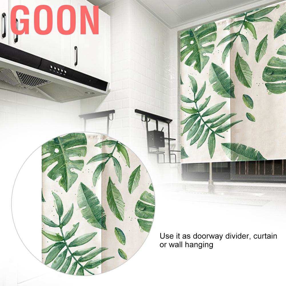 GOON Rèm Cửa In Hình Lá Xanh Phong Cách Nhật Bản Kích Thước 85x120cm