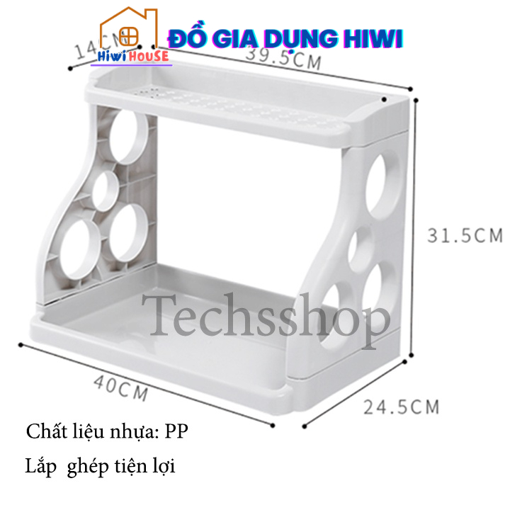 Kệ gia vị nhựa Việt Nhật , kệ gia vị 2 tầng chắc chắn gọn gàng hình chữ H