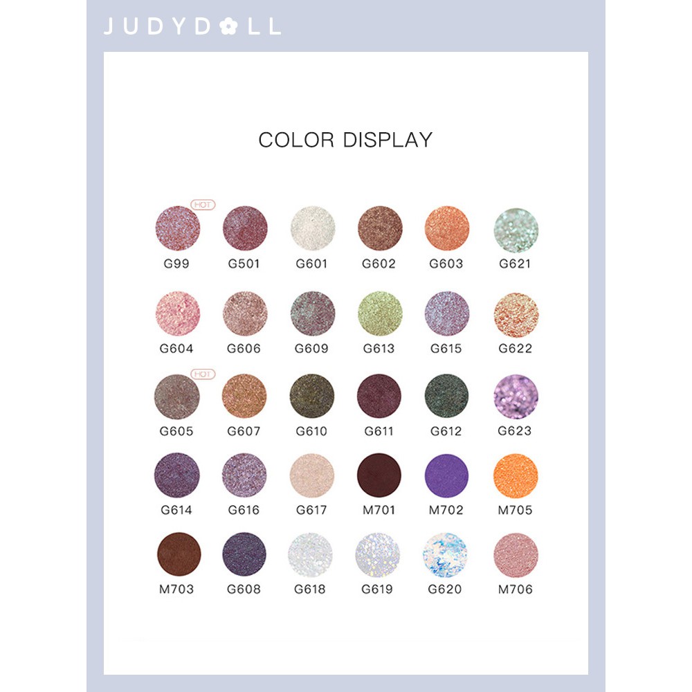 Bảng phấn mắt Judydoll lấp lánh 20 màu sắc tùy chọn 2g