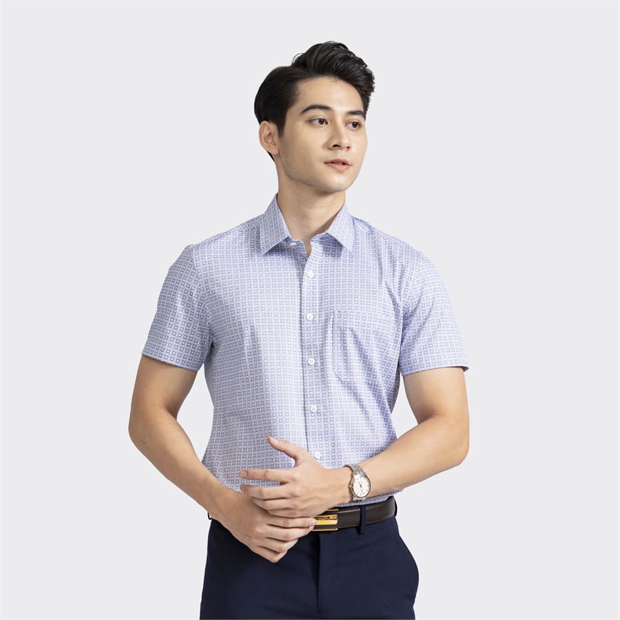 [MẪU MỚI] Áo sơ mi nam ngắn tay Aristino in họa tiết nam tính, thời thượng - ASS179S2