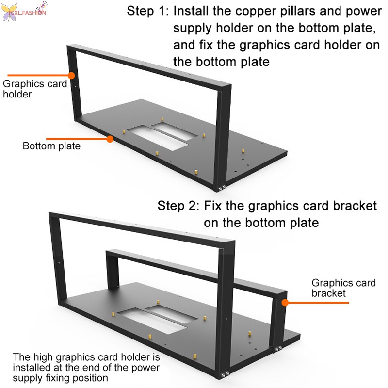 TCXL. Mining Case Rack Motherboard Bracket Open Mining Rig Frame ETH/ETC/ZEC Ether Accessories Tools for 6-8 GPU Rack Only