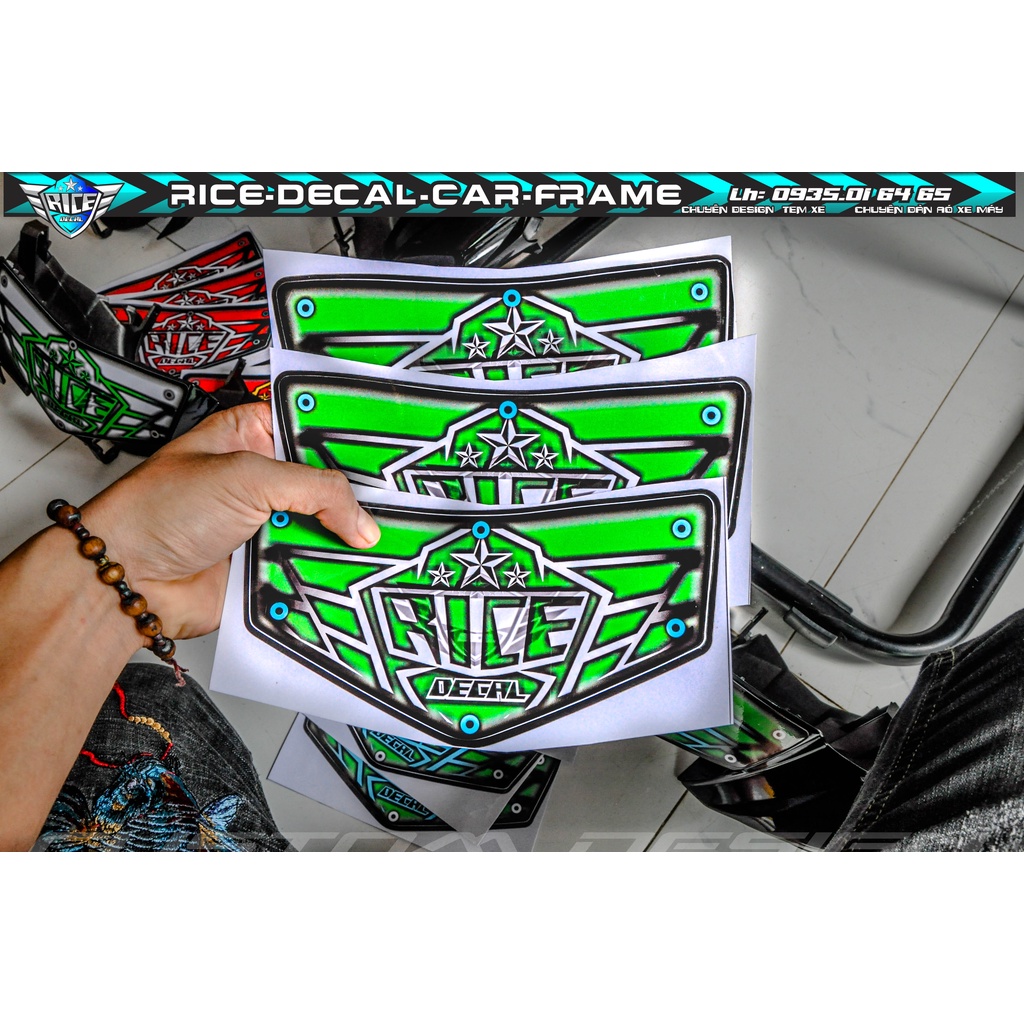 Tem Dán Hộp Đầu Sirius Sihello Đen Logo Rice decal