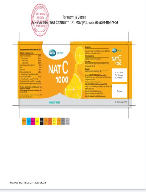 Viên Uống Bổ Sung Vitamin C Tăng Cường Đề Kháng, Nâng Cao Sức Khỏe Nat C 1000mg Hộp 30 Viên | Thế Giới Skin Care