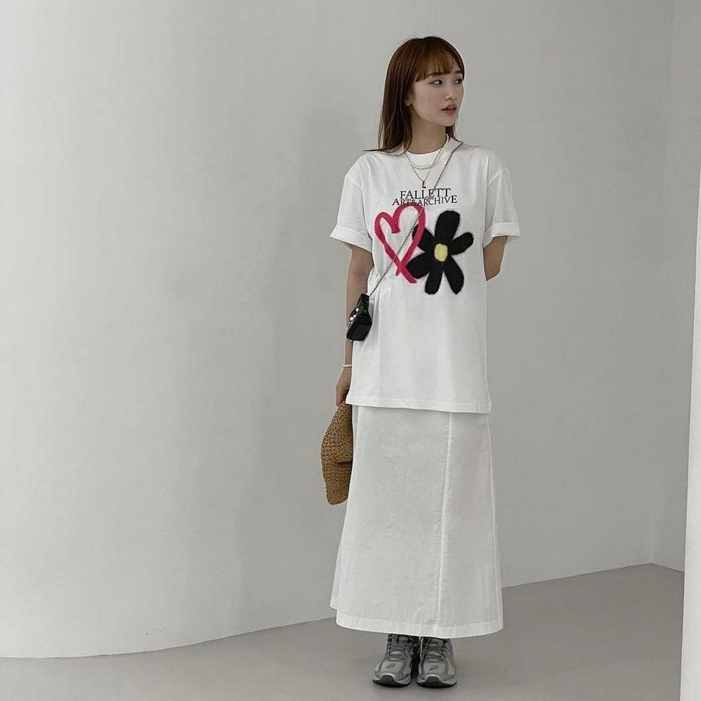 Áo thun nữ FALLETT FLOWER,form rộng vải cotton 100% cao cấp VNXK - GAHO STORE