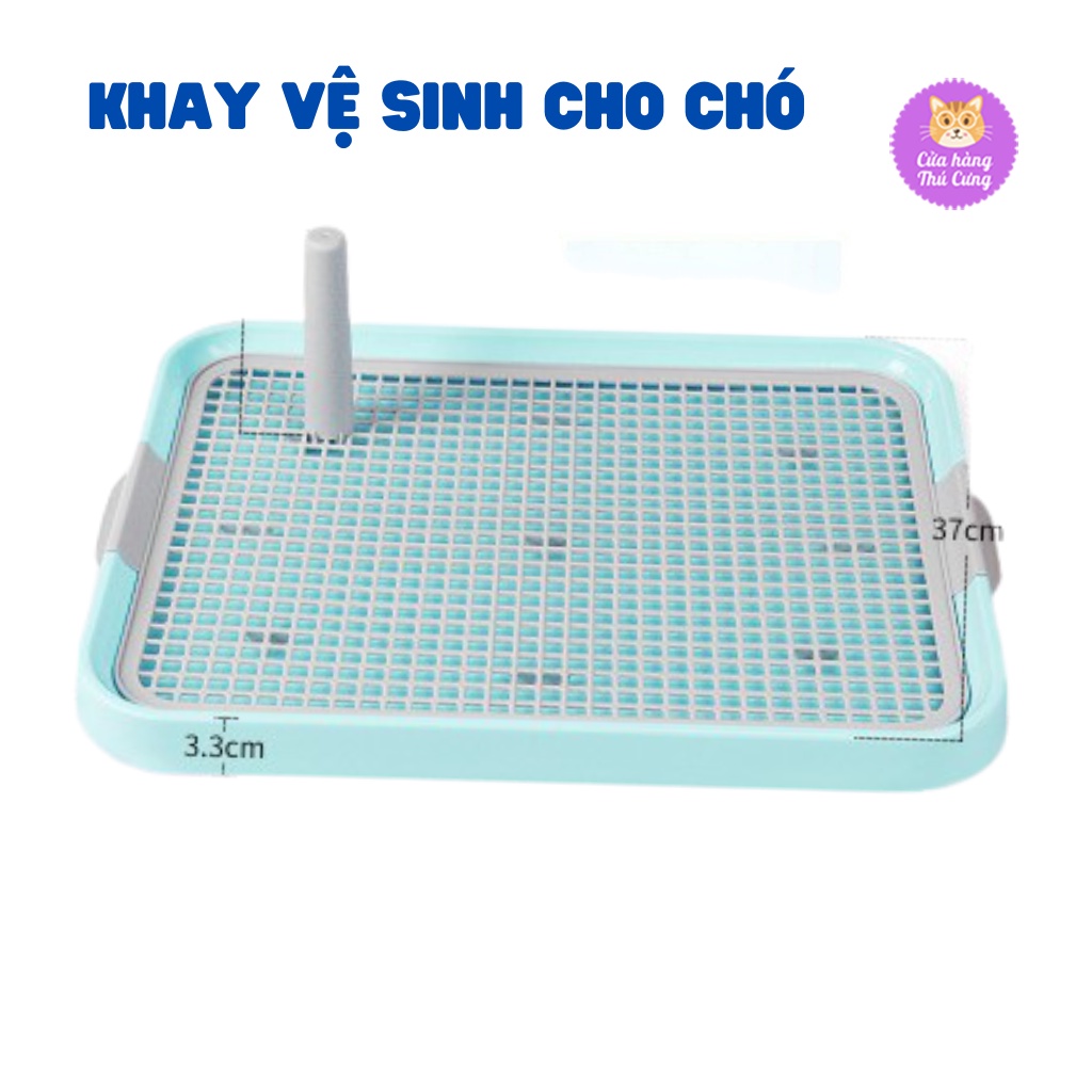 Khay Vệ Sinh Cho Chó Mèo Đi Vệ Sinh Đúng Chỗ Size Lớn Tặng Kèm Cột – Phụ Kiện Thú Cưng