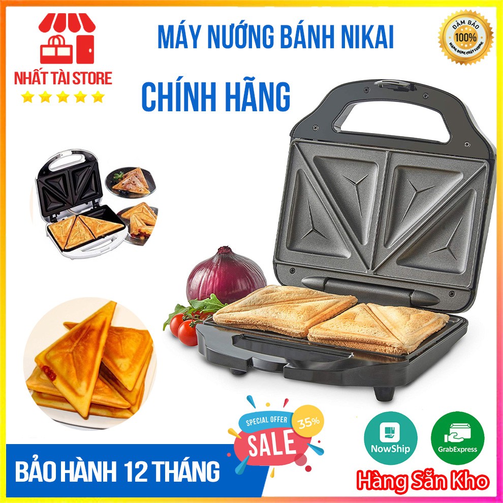 Máy Nướng Bánh, Bếp Nướng Sandwich Nikai Nhật Mới Nướng Bánh Siêu Tốc 💥BẢO HÀNH 12 THÁNG💥SALE TẾT💥