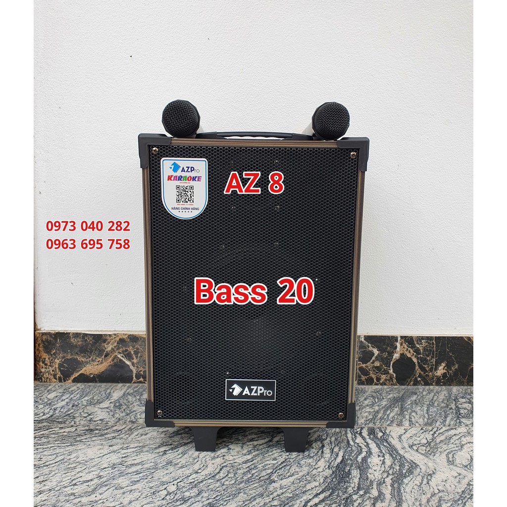 Loa kẹo kéo giá rẻ bass 20 nhỏ gọn tiện lợi hàng bảo hành 1 năm  AZpro - AZ 8 2 míc