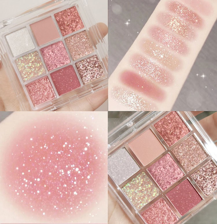 [Hàng mới về] Bảng Phấn Mắt Chín Màu Trong Suốt Ánh Ngọc Trai Trang Điểm Tiện Dụng bảng mắt bảng phấn mắt.upbest | BigBuy360 - bigbuy360.vn