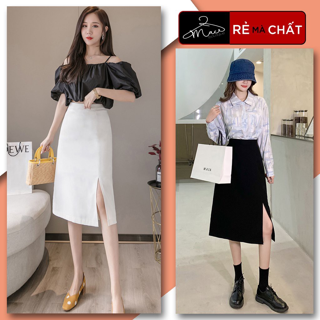 [bán lỗ lấy sao]chân váy dài ulzzang phong cách Hàn Quốc, chân váy chữ a dài xẻ tà