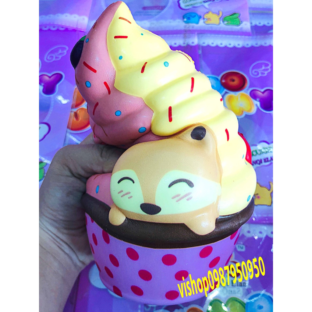 Squishy Lớn JUMBO Hình bánh gato kem shit thú gấu nâu Đồ Chơi Xốp Giảm Stress Hình mềm mịn dễ Thương đàn hồi Cho Bé