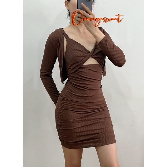 Set Đầm Body Khoét Ngực Cá Tính  SetKN
