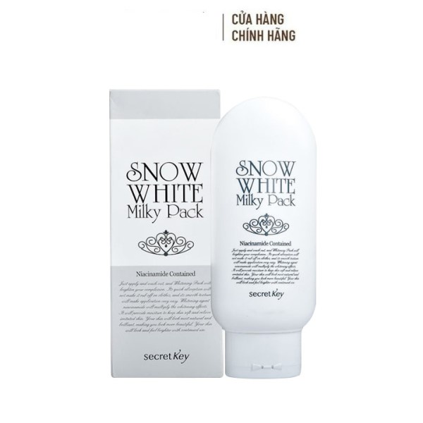 Combo 4 sản phẩm chăm sóc da: Kem Tắm Trắng - Kem Dưỡng Trắng Da - Lotion - Giảm thâm nách Secret Key Snow White