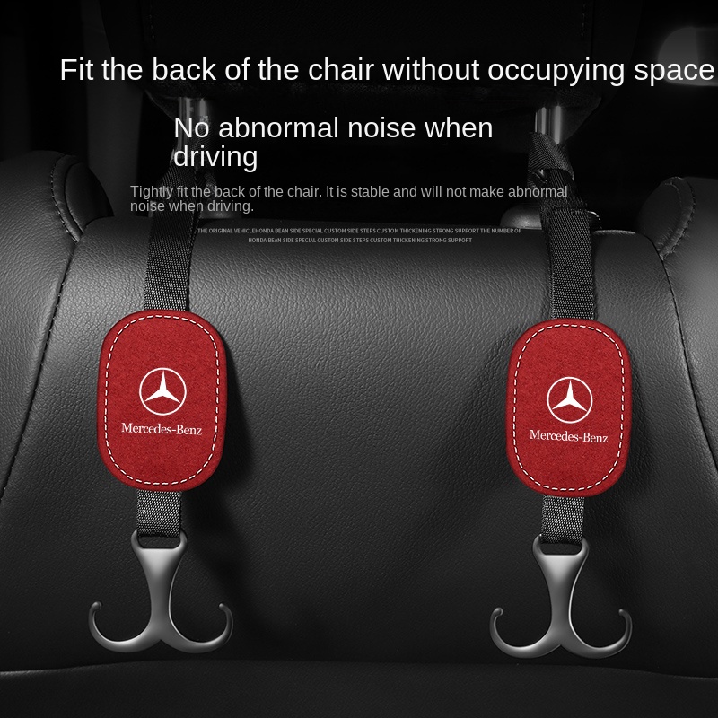 Móc Treo Đồ Đa Năng Gắn Sau Lưng Ghế Xe Hơi Mercedes Benz Da Lộn