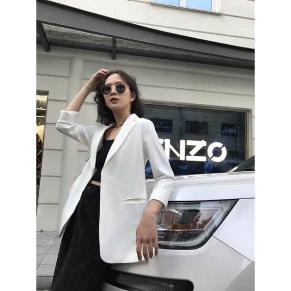 Áo blazer nữ 1 lớp dáng dài tay dài Huien Design thời trang công sở trẻ trung, áo vest nữ Hàn Quốc màu sắc | BigBuy360 - bigbuy360.vn