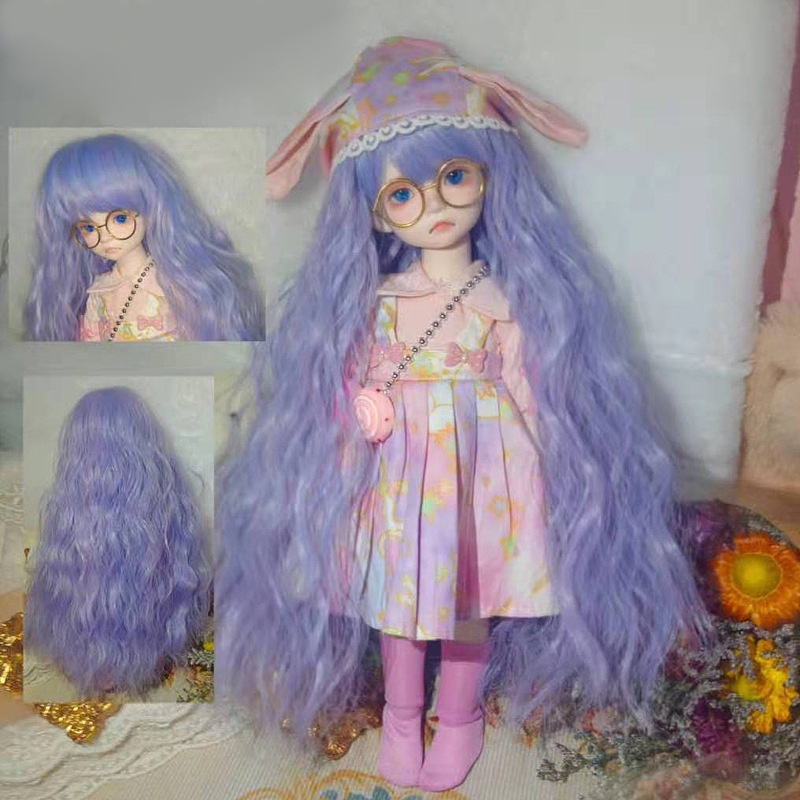 Tóc giả ngắn uốn xoăn cho búp bê Bjd30cm 1/6 1/8