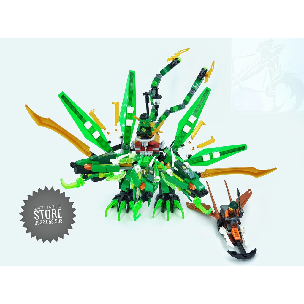 [Mã SKAMLTSM9 giảm 10% đơn 99K] LEGO ZIMO NINJAGO Phiên bản lắp ráp robot rồng ninja ( xanh lá ) - 373 mảnh