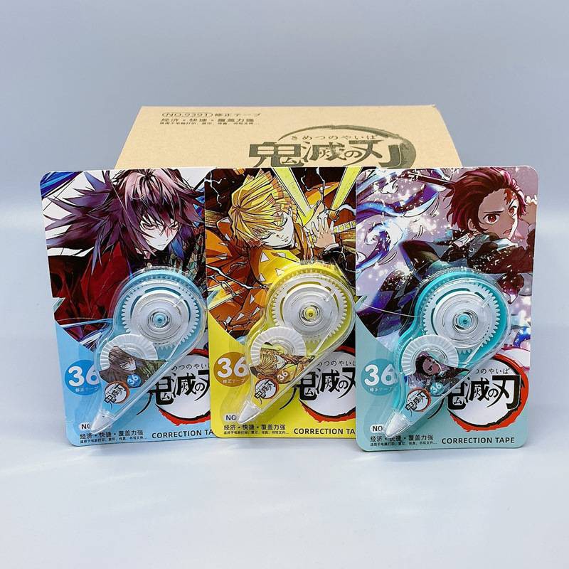 Bút xóa kéo 6m khô nhanh Anime Demon Slayer Kimetsu No Yaiba White Out Corrector Correction Tape Promotional Gift Stationery School Office Supply