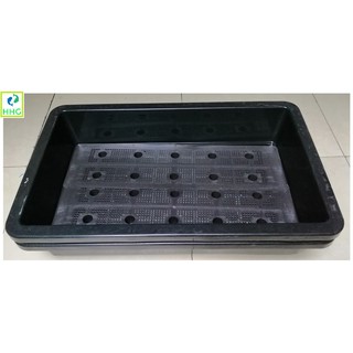 2 KHAY NHỰA TRỒNG RAU KÍCH THƯỚC 68X42X15CM - MÀU ĐEN