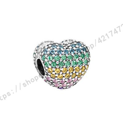 PANDORA Mặt Dây Chuyền Bạc s925 Hình Trái Tim Trong Suốt DIY charms