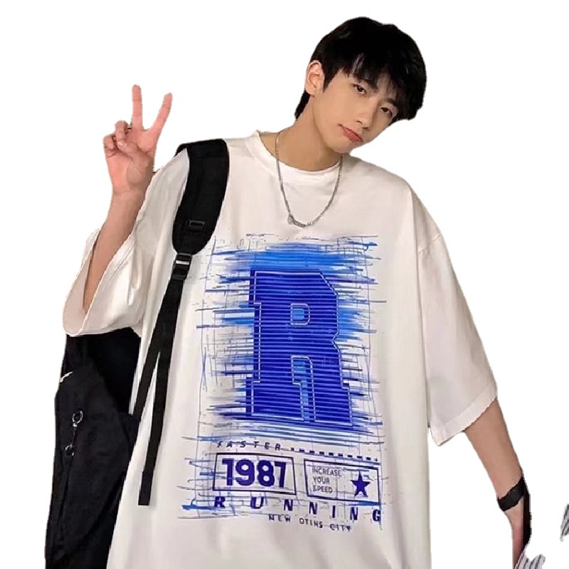 Áo Thun Tay Ngắn Dáng Rộng In Chữ Phong Cách Hip Hop Đường Phố Hàn Quốc Thời Trang Cho Nam Và Nữ [M-8XL]