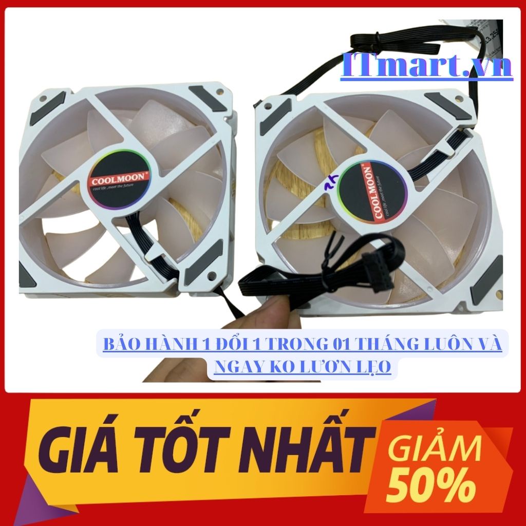 Quạt Tản Nhiệt, Fan Led RGB Coolmoon Y2 Có Điều Tốc PWM - Bộ Hub Coolmoon P-ARGB PWM