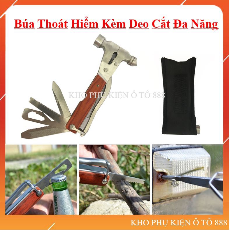 [ FREESHIP ] Búa thoát hiểm ô tô đa năng 9 trong 1 cho xe hơi