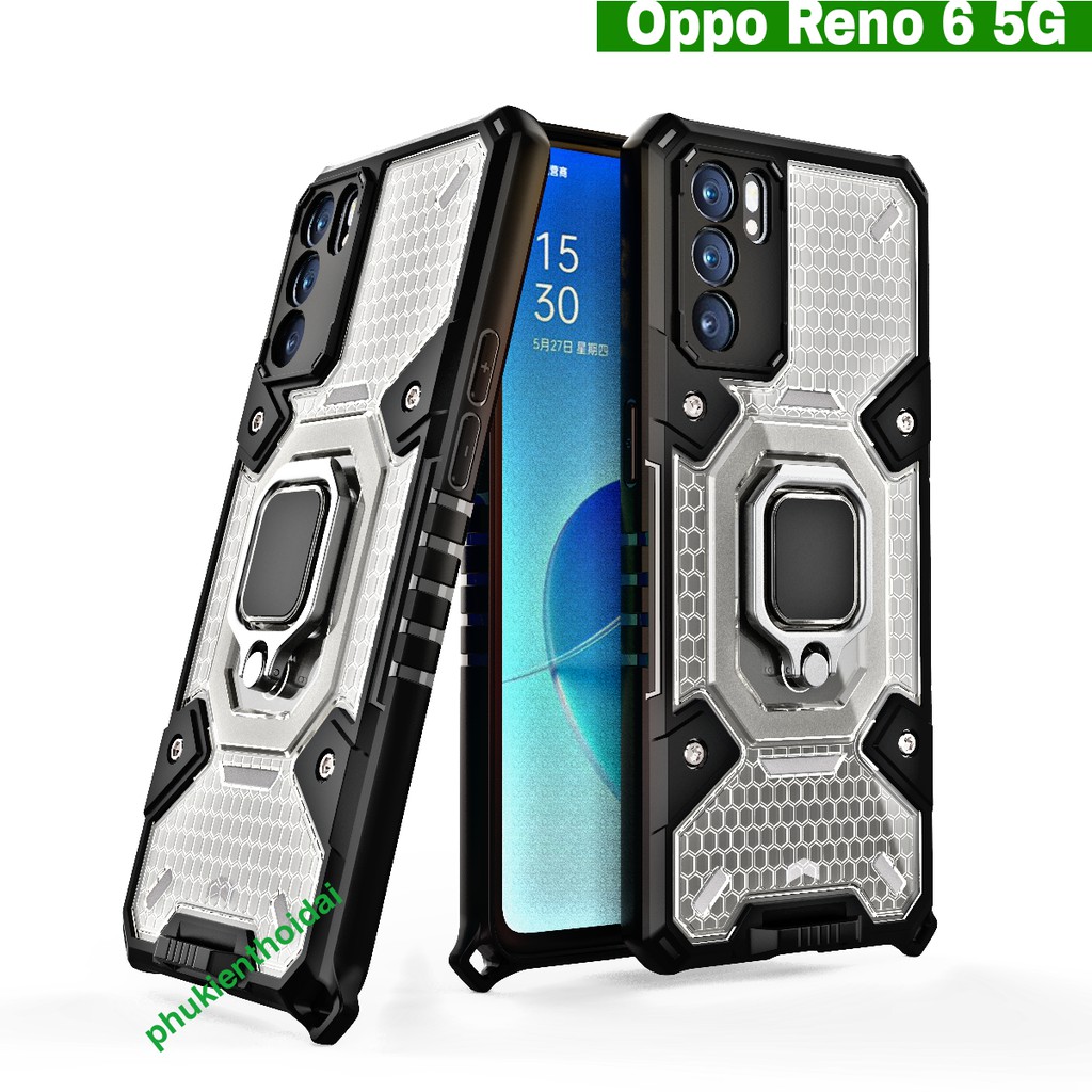 Ốp lưng Oppo Reno 6 6G tổ ONG IRING không gian mới chống sốc giá đỡ xem phim cao cấp