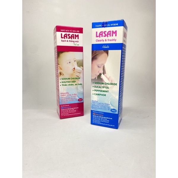 Lasam xịt mũi 70ml cho trẻ em và người lớn