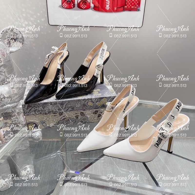 Sandal Dior Đen Bóng Cao 9F Full Size 35-39