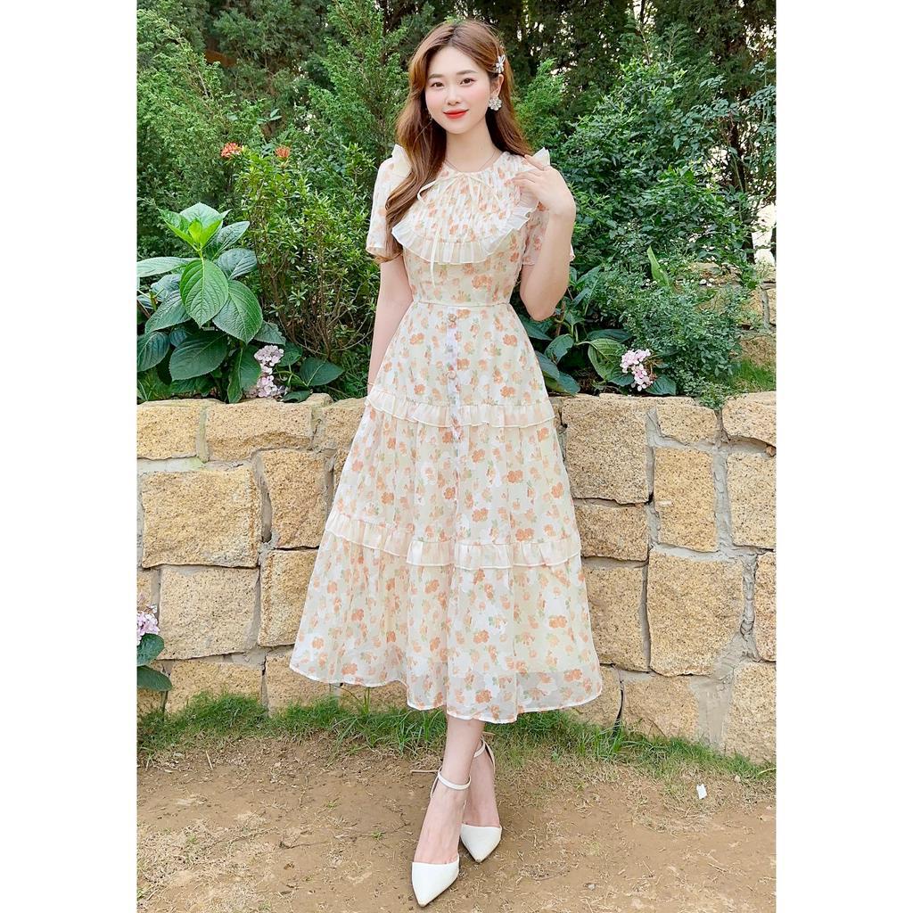 Váy tơ tầng xinh xắn hack dáng nhẹ nhàng- v282