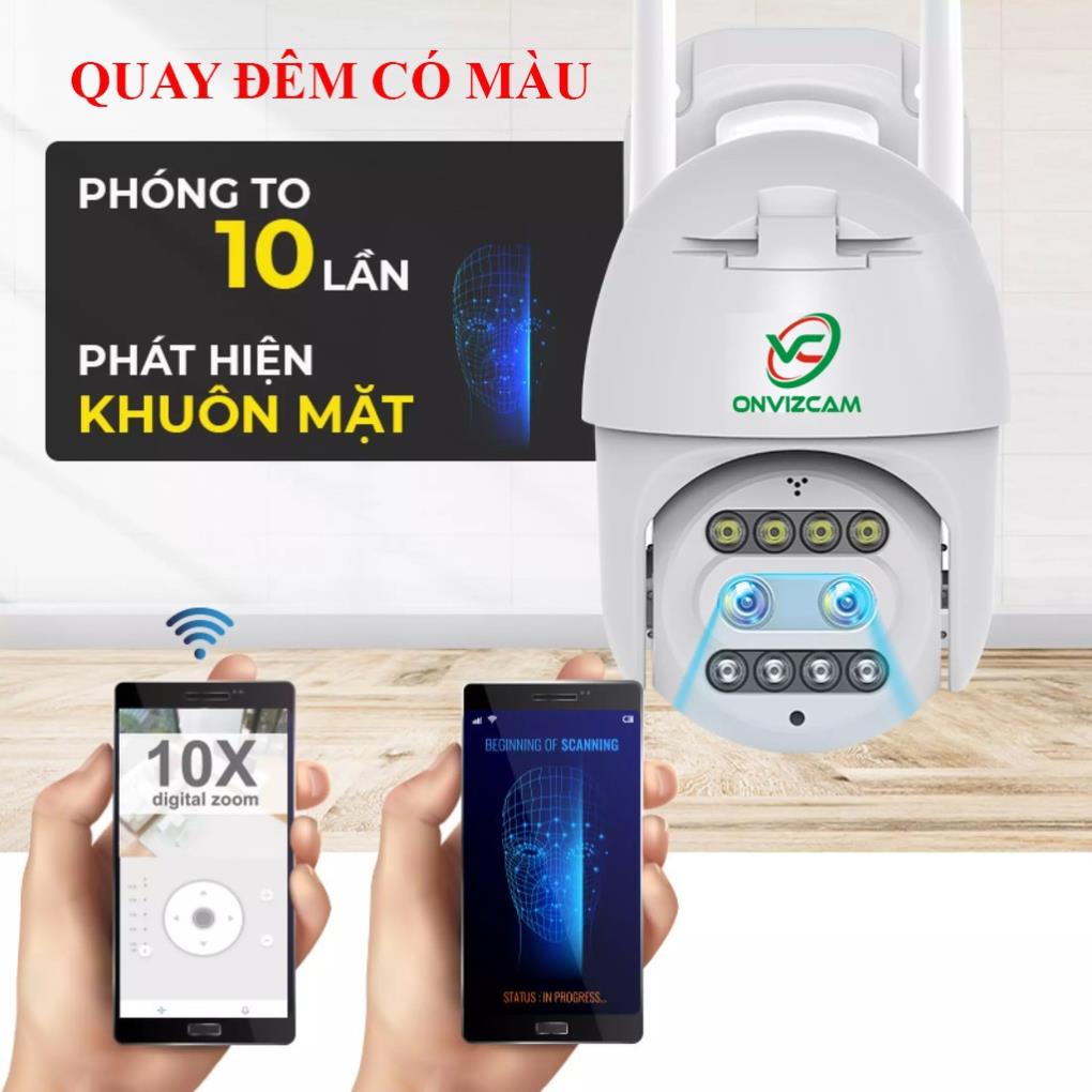 Camera WIFI PTZ ngoài trời ONVIZCAM KK66 siêu ZOOM 10x, độ phân giải 2K, nhận diện khuôn mặt, có đèn LED | BigBuy360 - bigbuy360.vn