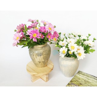 Kệ gỗ tròn - Đôn gỗ bàn tròn mini gỗ thông kê chậu, trang trí, kệ decor, đạo cụ chụp hình (10x6cm, 12.5x7cm)