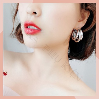 Khuyên tai tròn cặp 3 basic sang chảnh nữ tính