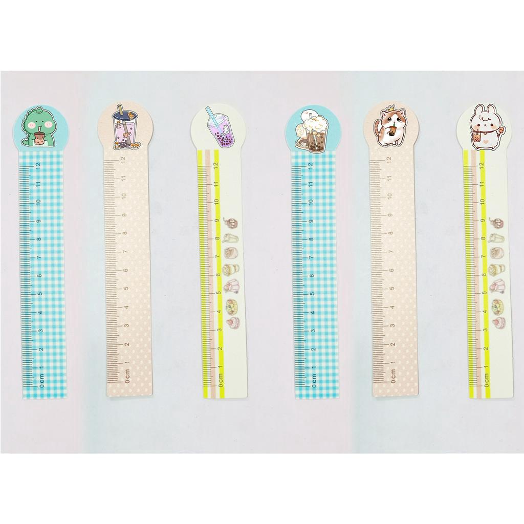 Thước kẻ dẻo trà sữa TPP21 thước kẻ boba tea 12 cm cute dễ thương hoạt hình thần tượng