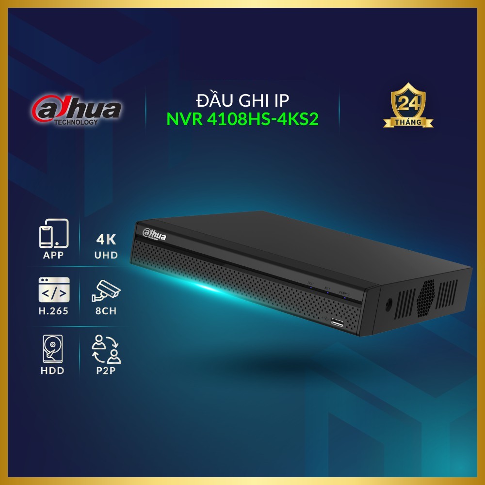 Đầu ghi hình IP  8 kênh Dahua NVR 4108HS-4KS2