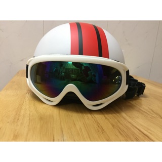 Combo nón 1/2 Spiderman kèm kính uv400 trắng