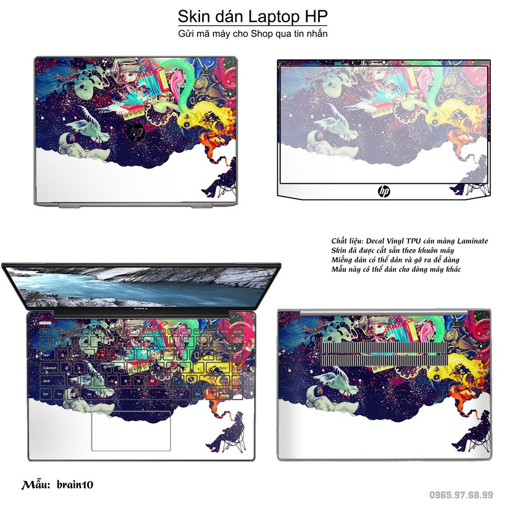 Skin dán Laptop HP in hình Left Brain Right Brain (inbox mã máy cho Shop)