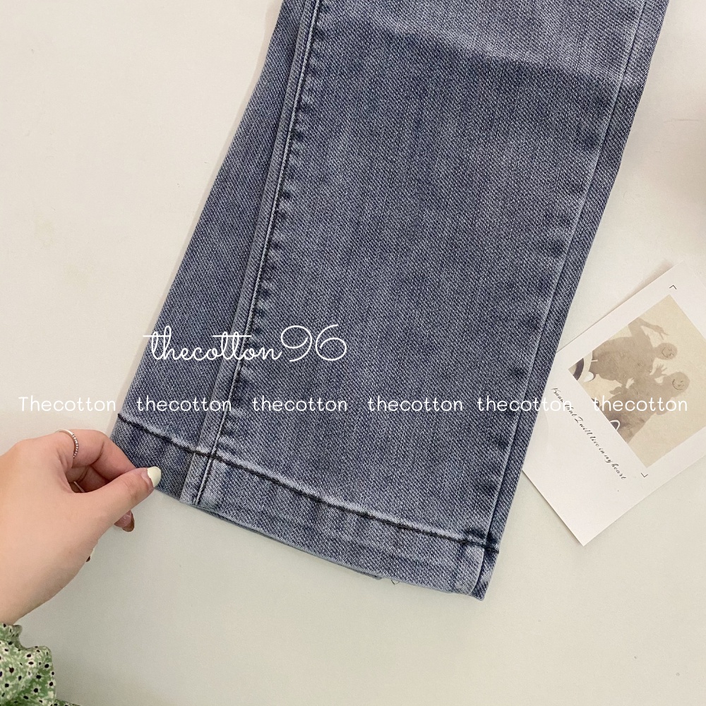 Quần Jeans Ống Đứng Túi Lộ The Cotton Quần Bò Co Giãn Cạp Cao | BigBuy360 - bigbuy360.vn