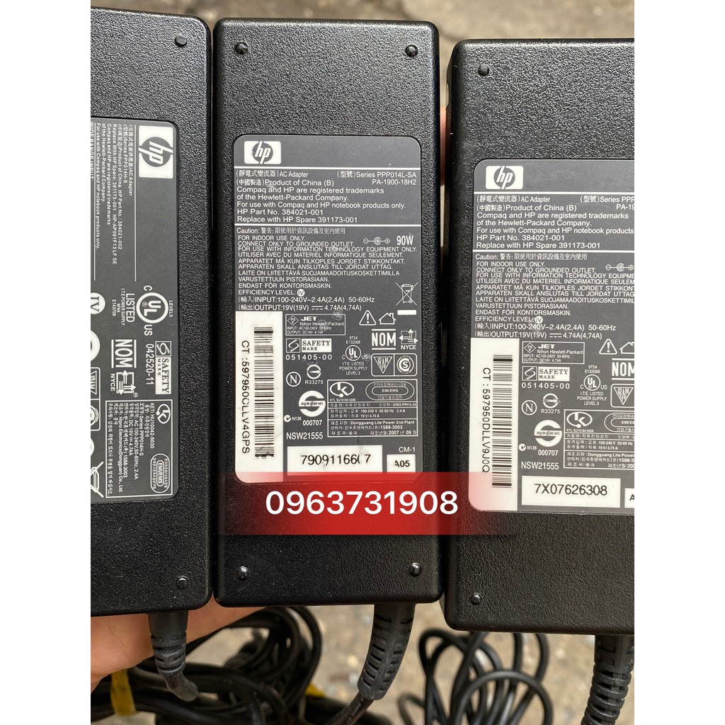 Sạc HP 19V-4.74A 90W bản gốc zin bóc máy HP