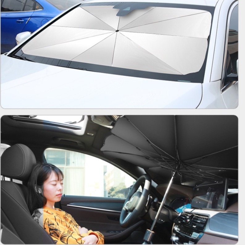 Dù che nắng kính lái xe hơi, tấm che nắng kính lái xe ô tô keo bạc titan chống tia UV baoe vệ nội thất xe