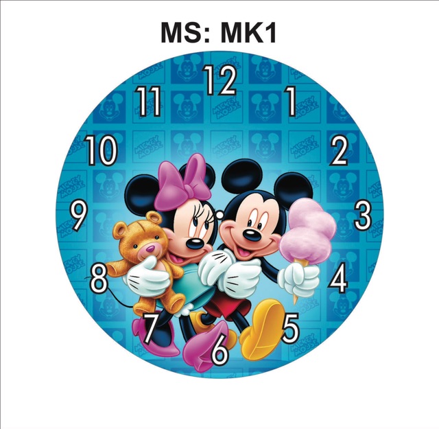 ĐỒNG HỒ TREO TƯỜNG mickey - 30cm - trang trí phòng cho bé