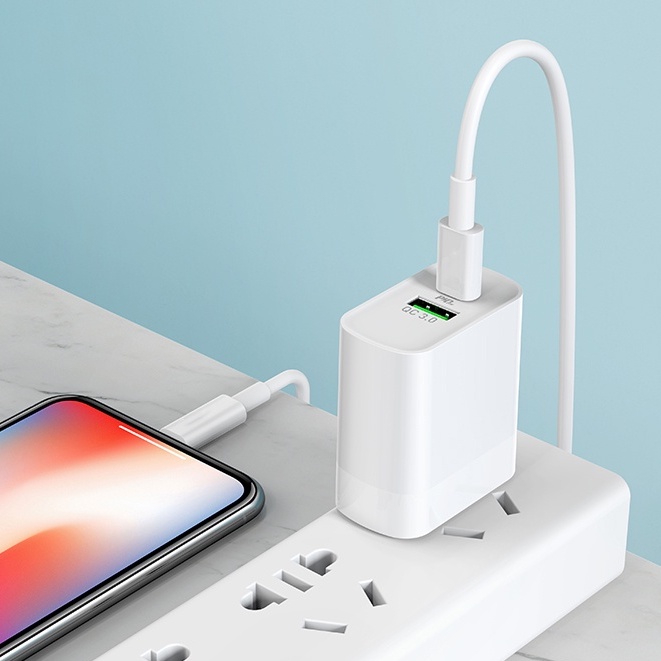 Củ sạc iphone Hoco C80/C80A 20W 2 cổng ra USB / Type-C dành cho iPhone, Android