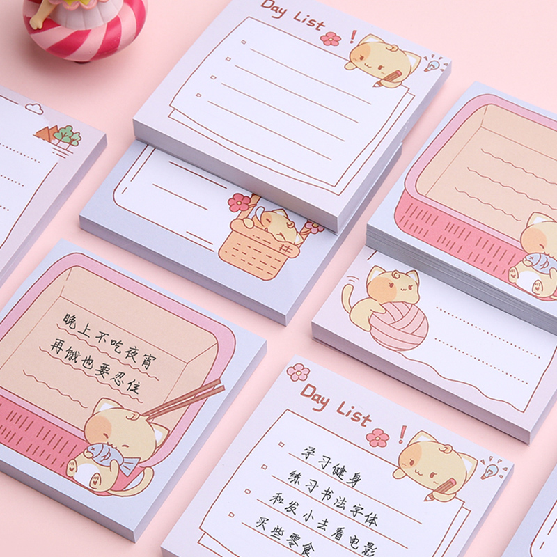 Set 80 Giấy Ghi Chú Hình Mèo Xinh Xắn Tiện Dụng