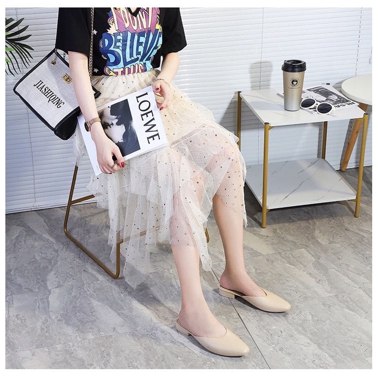 Sục nữ Mules nhựa dẻo thích hợp đi chơi, đi làm êm chân