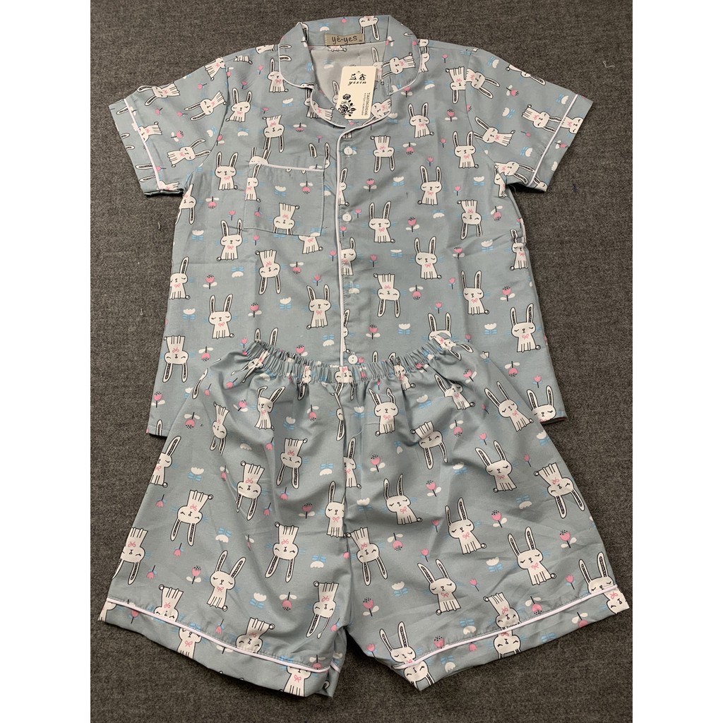 Đồ bộ ngủ đồ bộ mặc nhà quần cộc áo cộc đồ bộ pajama kate thái cực hot size 40-62kg + ảnh thật