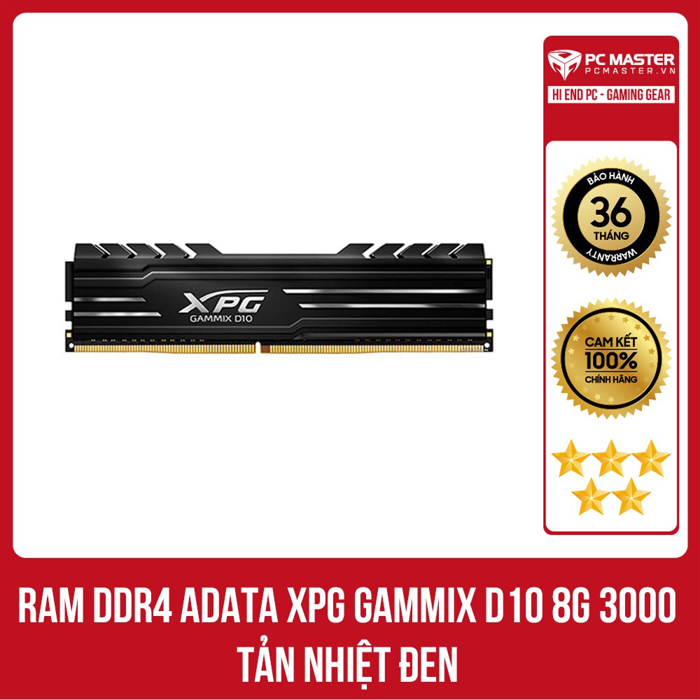 RAM DDR4 ADATA XPG GAMMIX D10 8G 3000 TẢN NHIỆT ĐỎ/ĐEN | BigBuy360 - bigbuy360.vn